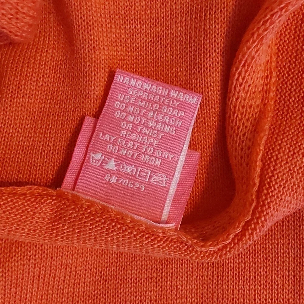 Du jour Womens Coral 2 piece Top set Crochet Cardigan W Tank shell Cute! Sz.M